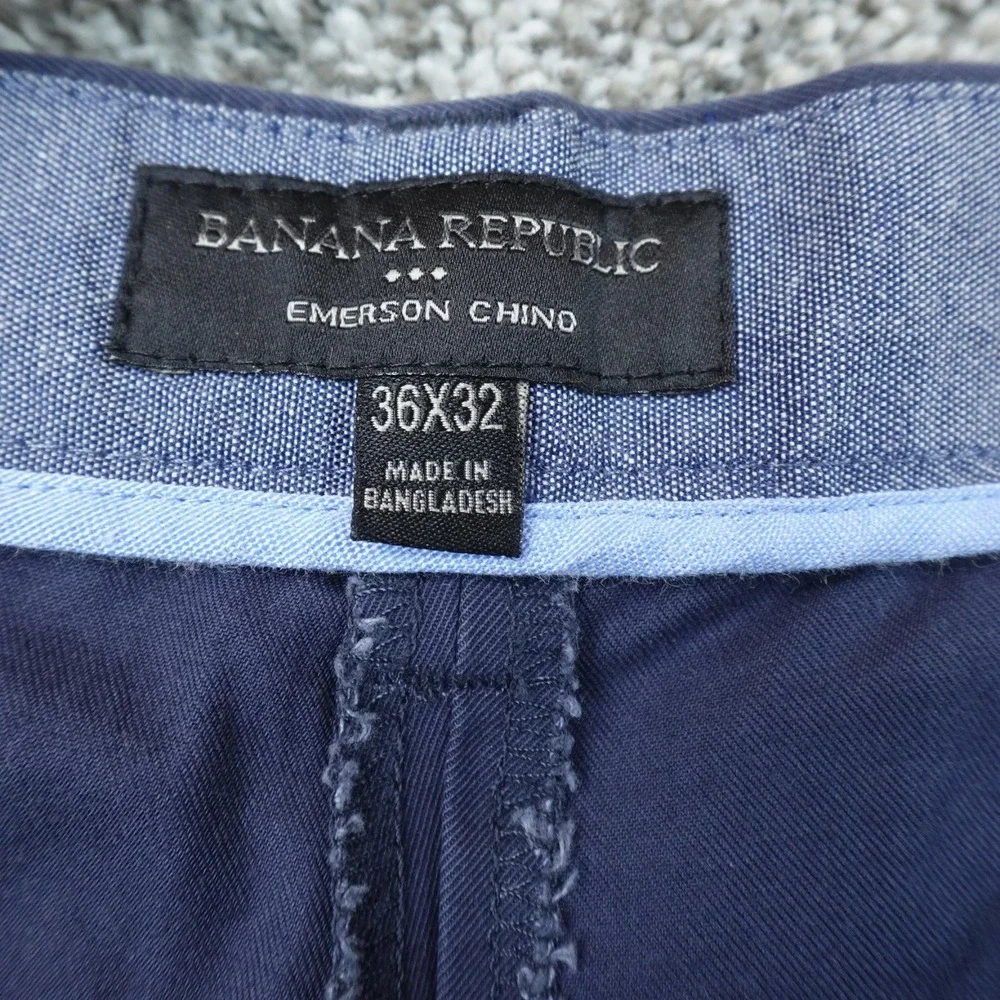 Banana Republic Pants Mens 36X32 Blue Chino Trouser Khaki Flat Front Preppy Work